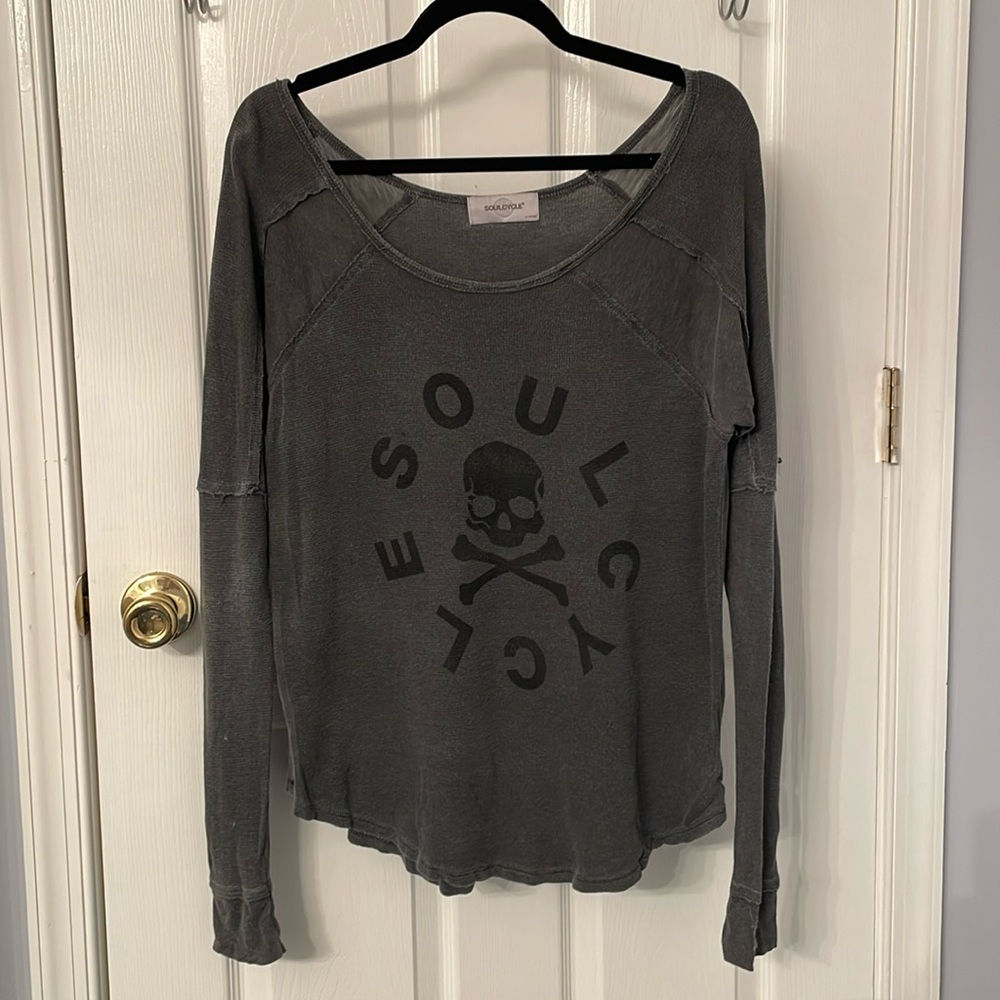 SoulCycle Graphic Distressed Long Sleeve Tee